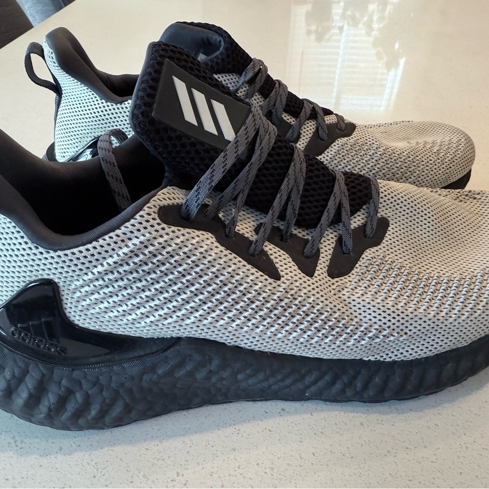 Adidas Men's Black and White Sneakers